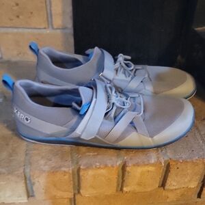 Gray and Blue Athletic Shoes